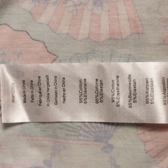 Voodoo Vixen Retro Multicolored Pin-Up Fan Print Puff Sleeve Keyhole Top Size 10 - Picture 12 of 12